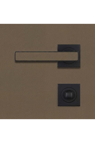 Poignée de porte à condamnation - Finition effet cuir lichen - Pour porte de 30 à 50 mm
