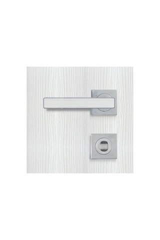 Poignée à condamnation Premium - Chromé et imitation chêne blanc - Porte de 30 à 50 mm