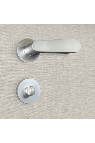 2 poignées de porte à clé Regina - 11,2 x 5,5 x 4,1 cm - aspect chrome mat