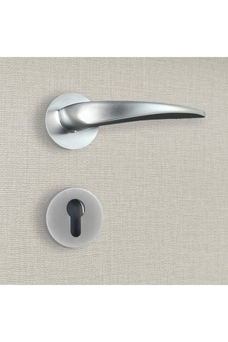 2 poignées de porte à cylindre Erica - 13,42 x 6,1 x 3 cm - aspect chrome mat
