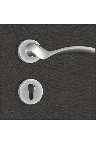 2 poignées de porte à cylindre Carla - 15,2 x 6,2 x 3,8 cm - aspect chrome mat