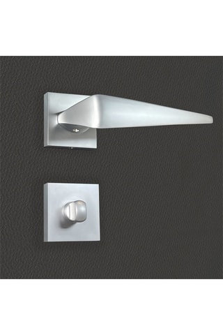 2 poignées de porte à condamnation Sofia - 13,5 x 5,8 x 4 cm - finition satin/nickel