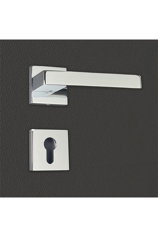 2 poignées de porte à cylindre Alda - 13,2 x 4,2 x 3,4 cm - aspect chrome brillant