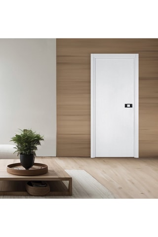 Bloc-porte d'intérieur Miro avec poignée Exclusive - Imitation chêne blanc et noir - 73 x 204 cm
