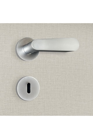 2 poignées de porte à clé Regina - 11,2 x 5,5 x 4,1 cm - aspect chrome mat