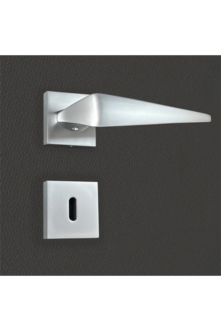 2 poignées de porte à clé Sofia - 14,3 x 6,2 x 3,7 cm - finition satin/nickel