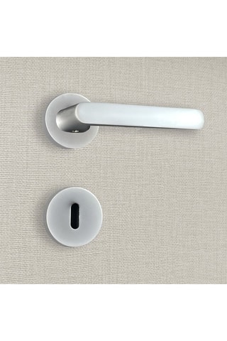 2 poignées de porte à clé Dalia - 12,9 x 6 x 3,7 cm - aspect chrome mat