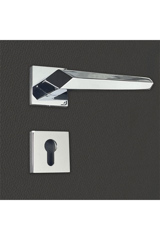 2 poignées de porte à cylindre Gilda - 14,7 x 4,9 x 3,8 cm - aspect chrome brillant