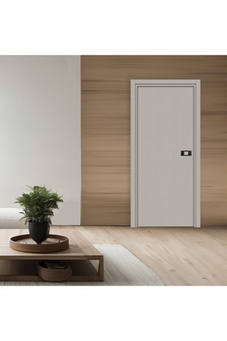 Bloc-porte d'intérieur Miro avec poignée Exclusive - Imitation cuir argile et noir - 63 x 204 cm