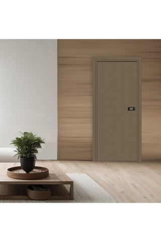Bloc-porte d'intérieur Miro avec poignée Exclusive - Imitation cuir lichen - 93 x 204 cm
