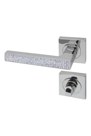 Poignée à condamnation Strass - Finition chromé brillant - Porte de 30 à 50 mm