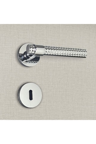 2 poignées de porte à clé Grazia - 14 x 5,2 cm - aspect chrome brillant