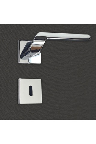 2 poignées de porte à clé - 15 x 5,5 x 4,2 cm - aspect chrome brillant