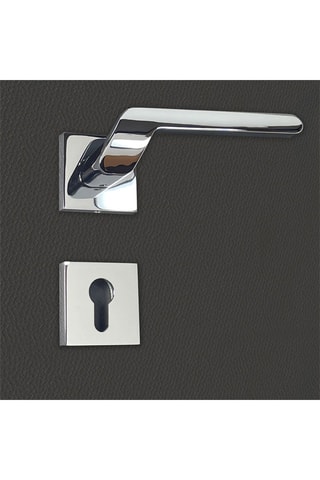 2 poignées de porte à cylindre Luana - 15 x 5,5 x 4,2 cm - aspect chrome brillant