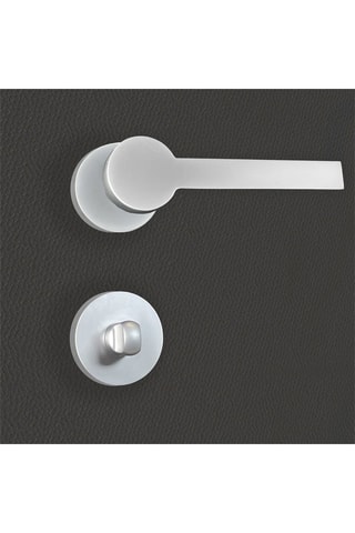 2 poignées de porte à condamnation Marina - 14,6 x 5,2 x 4,1 cm - aspect chrome mat