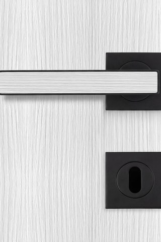 Poignée de porte à clé - 12 x 5,8 x 4,7 cm - Finition aspect chêne blanc