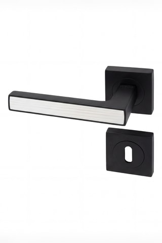 Poignée de porte à clé - 12 x 5,8 x 4,7 cm - Finition aspect chêne blanc