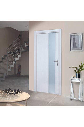 Bloc-porte d'intérieur Enzo - Imitation chêne blanc - 83 x 204 cm