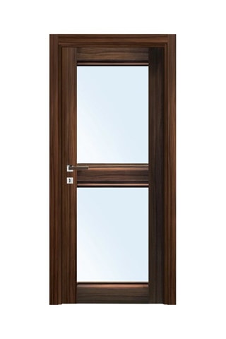 Bloc-porte d'intérieur Classic avec vitrage - Imitation noyer - 83 x 204 cm