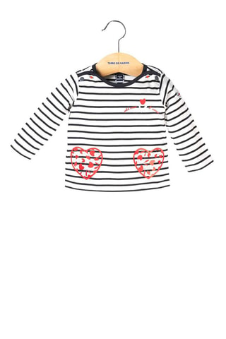 T-shirt Estela - Blanc et bleu marine 