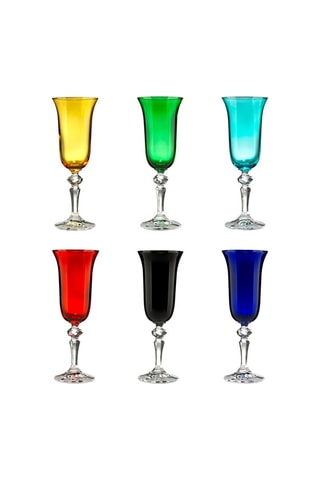 6 copas de champán de cristal Zaccaria - 15 cl