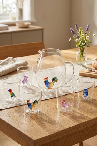 Vasos y jarra Pet Friends - 7 piezas