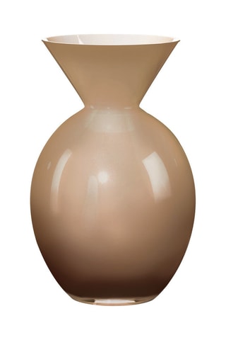 Jarrón de vidrio soplado de manera tradicional Pallotino - 20 cm - Marrón