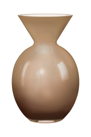 Jarrón de vidrio soplado de manera tradicional Pallotino - 19 cm - Marrón