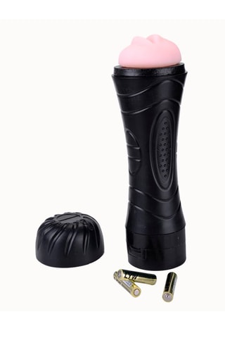 Masturbatore vibrante - Nero - 16 cm
