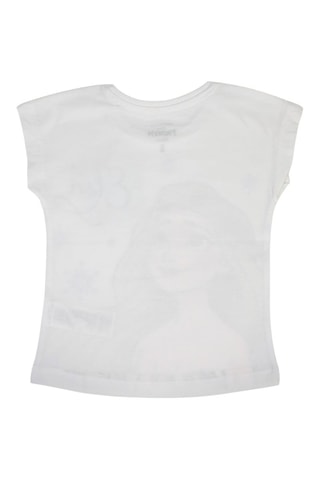 T-shirt Elsa La Reine des Neiges Disney  - Blanc, jaune et rose