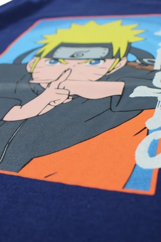 T-shirt Naruto Shippuden - Bleu marine - Blanc, bleu et jaune