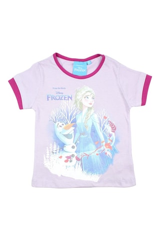 T-shirt La Reine des Neiges Disney  - Blanc et rose