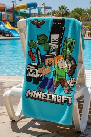 Serviette Minecraft - Bleu