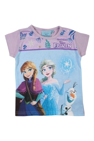T-shirt La Reine des Neiges Disney  - Blanc, bleu et violet