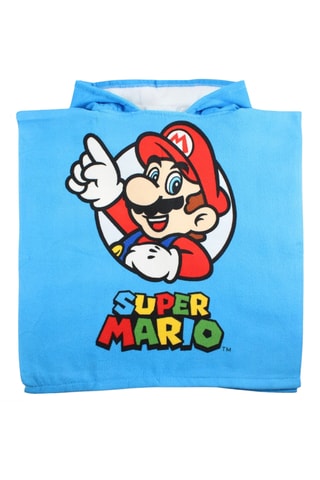 Poncho à capuche Mario - Bleu
