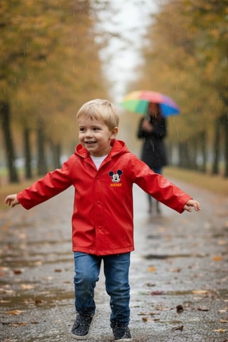 Imperméable à capuche Mickey Disney - Rouge