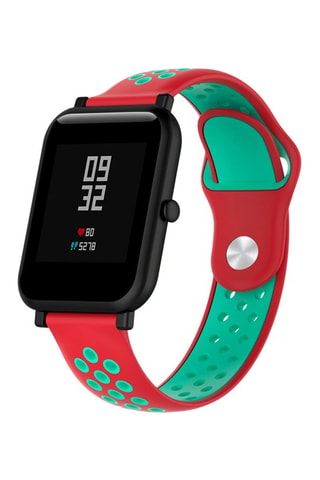 Bracciale sport universale 22 mm in silicone - Rosso e turchese