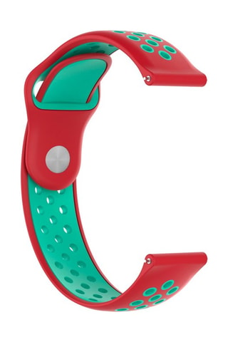 Bracciale sport universale 22 mm in silicone - Rosso e turchese
