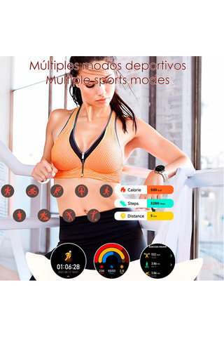 Smartwatch intelligente QS80 -  Nero e argentato