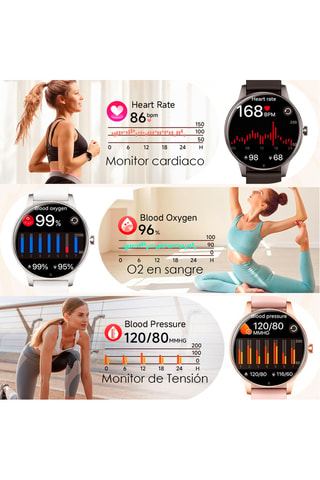 Smartwatch intelligente QS80 -  Nero e argentato