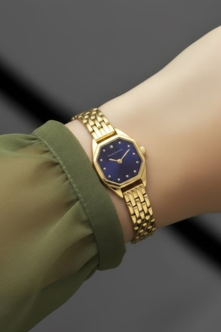 Montre à quartz en acier - Doré