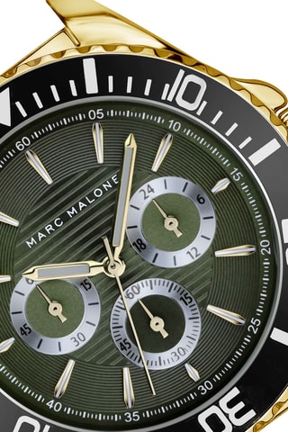 Montre à quartz en acier - Chronographe - Doré et noir