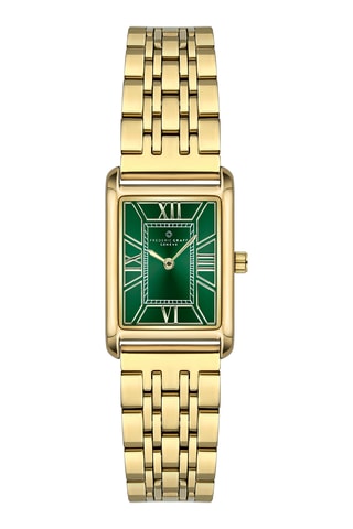 Montre à quartz en acier - Doré et vert