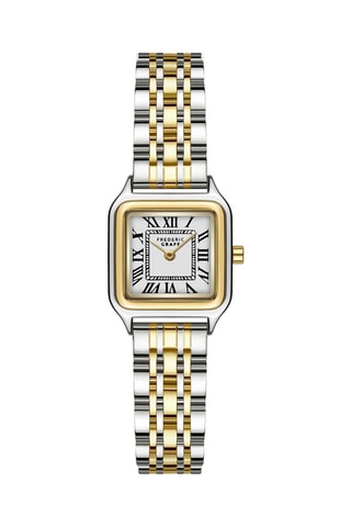 Montre à quartz en acier plaqué ion or jaune et argent