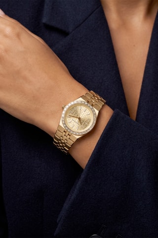 Montre à quartz en acier - Doré