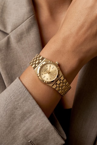 Montre à quartz en acier - Doré