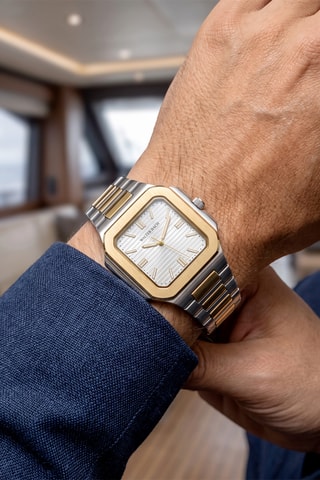 Montre à quartz en acier - Argenté et doré