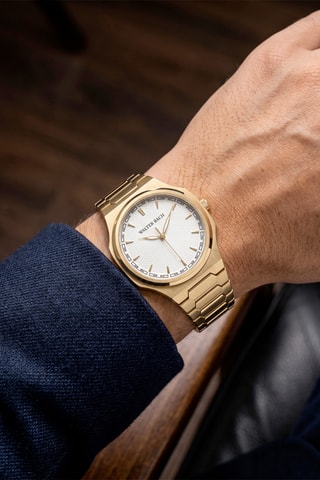 Montre à quartz en acier - Doré et argenté