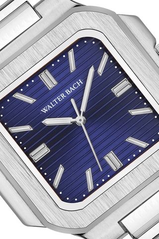 Montre à quartz en acier - Argenté et bleu