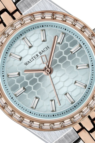 Montre à quartz en acier - Argenté et doré rose